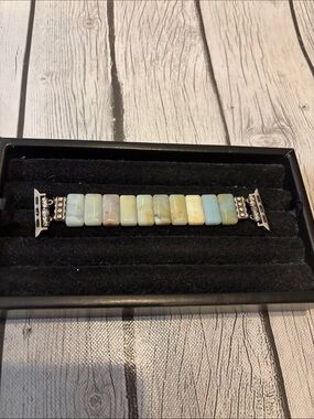 Cape Diablo Pastel Amazonite Tile Bracelet Iwatch band in Blue and Cream Tones